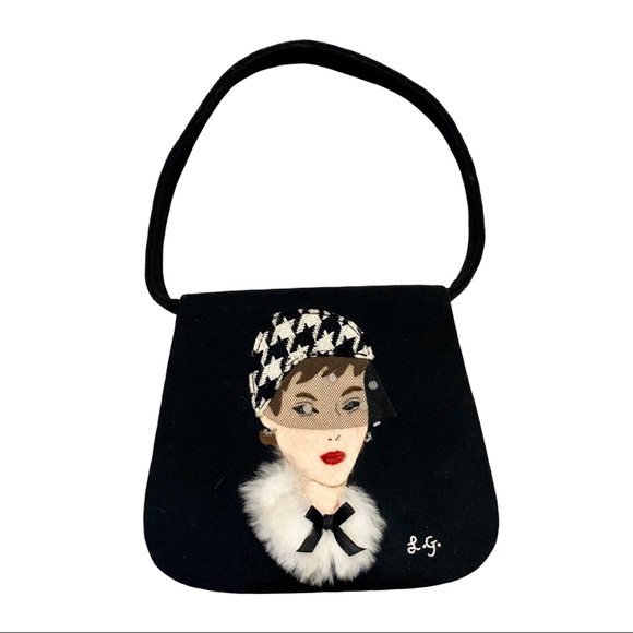 Lulu Guinness Handbags - Vintage Lulu Guiness Portait Wool Handbag